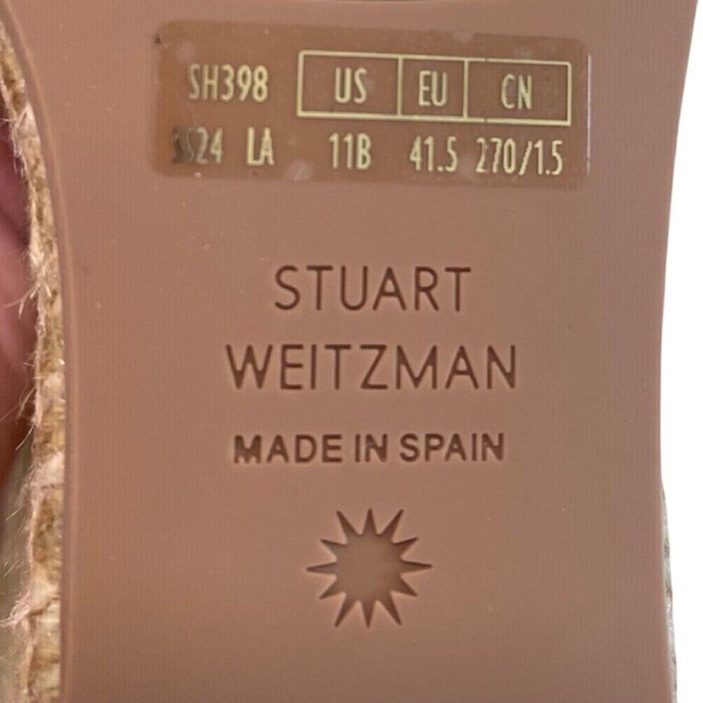 Stuart Weitzman Braida Tan Leather Espadrille Wedges Women’s 11B Spain - Picture 9 of 10